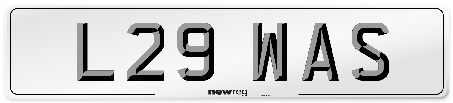 L29 WAS Number Plate from New Reg